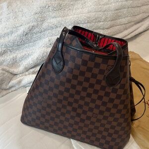 Checkered Brown Tote Bag